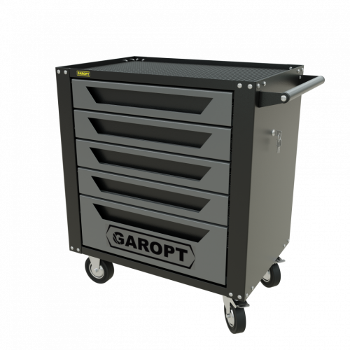 Тележка инструментальная Garopt серия Standart 5 ящиков доводчики серая