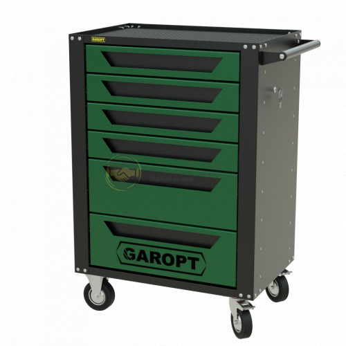 Тележка инструментальная Garopt серия High 6 ящиков доводчики зеленая