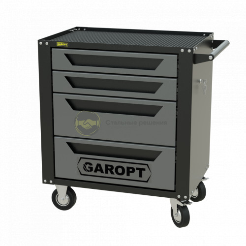 Тележка инструментальная Garopt серия Standart 4 ящика доводчики серая