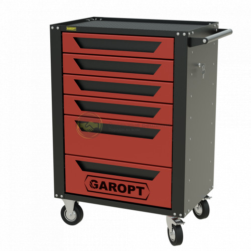 Тележка инструментальная Garopt серия High 6 ящиков доводчики красная