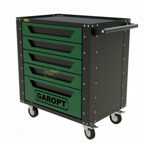Тележка инструментальная Garopt серия Low-cost 5 ящиков зеленая