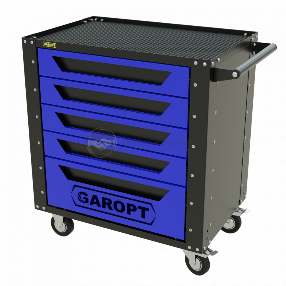 Тележка инструментальная Garopt серия Low-cost 5 ящиков синяя
