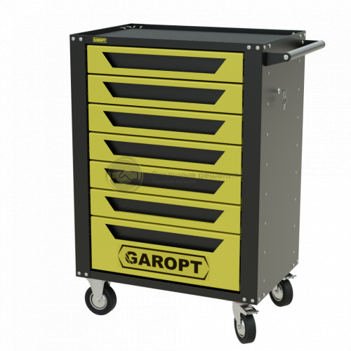 Тележка инструментальная Garopt серия High 7 ящиков доводчики желтая