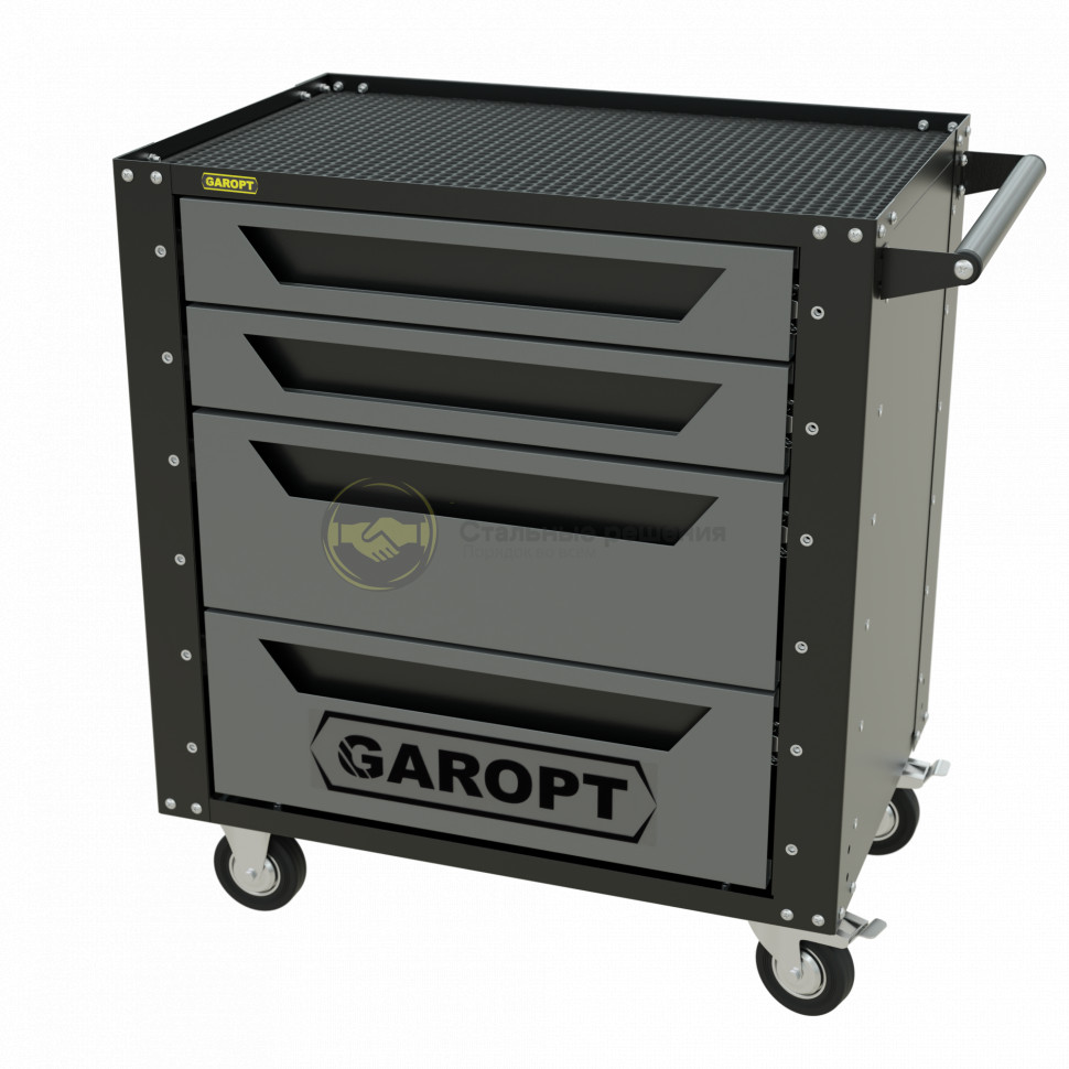 Тележка инструментальная Garopt серия Low-cost 4 ящика серая