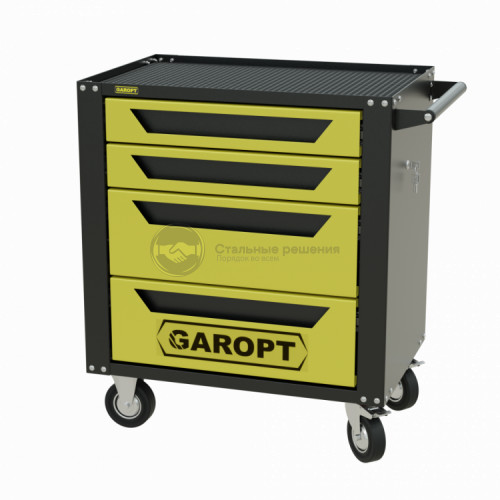 Тележка инструментальная Garopt серия Standart 4 ящика доводчики желтая
