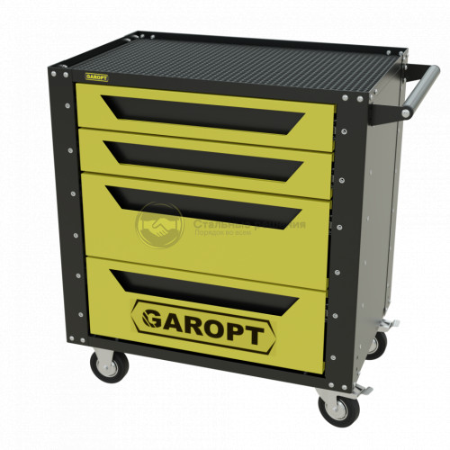 Тележка инструментальная Garopt серия Low-cost 4 ящика желтая