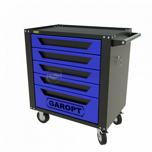 Тележка инструментальная Garopt серия Standart 5 ящиков доводчики синяя